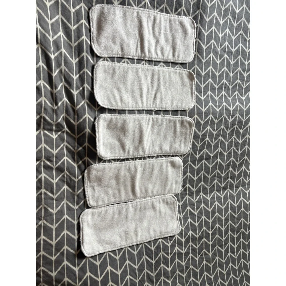 AlvaBaby Reusable Pocket Cloth Diapers Set of 5 with Inserts Multi Pattern Snaps